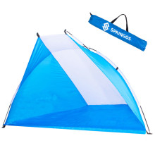 Палатка - сенник Springos, 220 x 115 см, плажна, синьо-сива