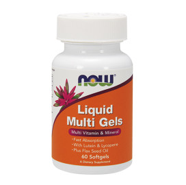Мултивитамини NOW Liquid Multi Gels, 60 дражета width=
