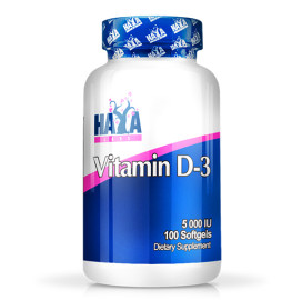 Витамин D-3 HAYA LABS / 5000 IU /, 100 капсули width=