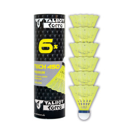 Перца за бадминтон TALBOT TORRO Tech 450 Medium, 6 броя, жълти 