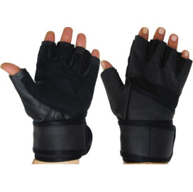 Ръкавици за фитнес и вдигане на тежести, естествена кожа width=