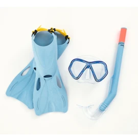 Комплект за гмуркане с плавници BESTWAY Hydro Swim Galapagos 25024 - син width=