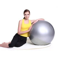 Топка за пилатес и гимнастика Bodyflex Anti-brust, 75 см, сива