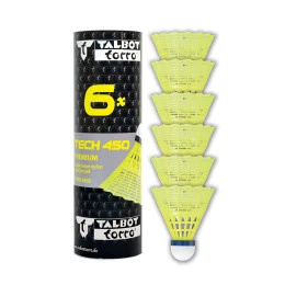 Перца за бадминтон TALBOT TORRO Tech 450 Medium, 6 броя, жълти 