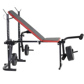 Многофункционална лежанка Bodyflex B30 + лост и тежести 45кг width=