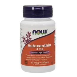 Астаксантин NOW Astaxanthin 4mg, 60 caps