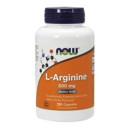 Л-Аргинин NOW 500mg, 250 Caps