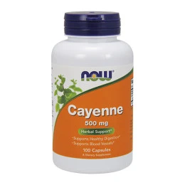Лют пипер NOW Cayenne 500mg, 100 Caps.