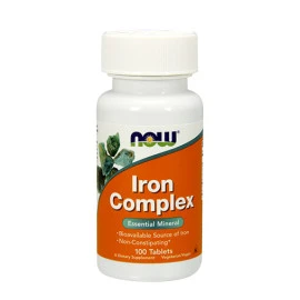 Желязо NOW Iron Complex, 100 табл.