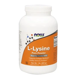 Аминокиселина NOW L-Lysine Powder, 454 гр width=