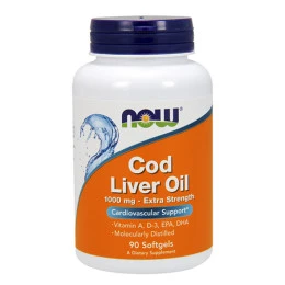 Омега 369 NOW Cod Liver Oil 1000mg, 90Softgels