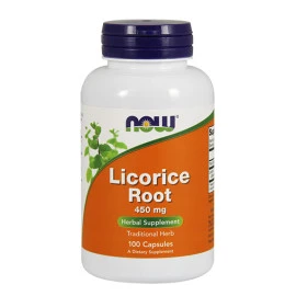 Женско биле NOW Licorice Root 450mg, 100 Caps. width=