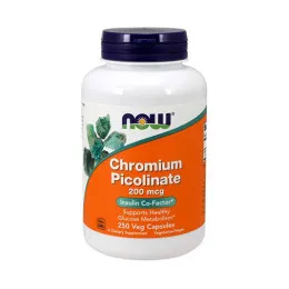 Хром пиколинат NOW Chromium Picolinate 200mcg, 250 Caps.