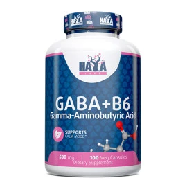 Витамини HAYA LABS GABA + B-6 / 500mg,100 Vcaps