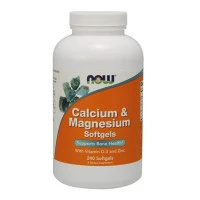 Калций и магнезий NOW Calcium & Magnesium with Vit D and Zinc, 240 Softgels