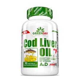 Масло от черен дроб на треска (Cod Liver Oil) AMIX Greenday , 90 Soft.