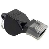 Свирка реферска FOX 40 с връзка и силиконов мундщук, черна