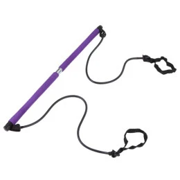Комплект за пилатес MAXIMA, лост с два ластика, лилав