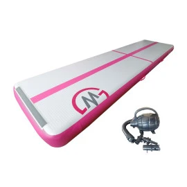 Постелка MASTERJUMP 400x100x20см, сиво-розова, надуваема width=