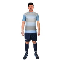 Футболен екип Legea Lubecca, сиво-св.синьо-черно, XL