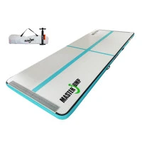 Постелка MASTERJUMP S-Pro 400x150x10см, сиво-зелена, надуваема
