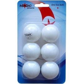 Топчета за тенис на маса MAGIC-SPORTS TT-Ball, бели, 6бр